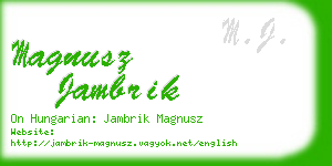 magnusz jambrik business card